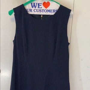 Navy blue sleeveless Tahari shift dress